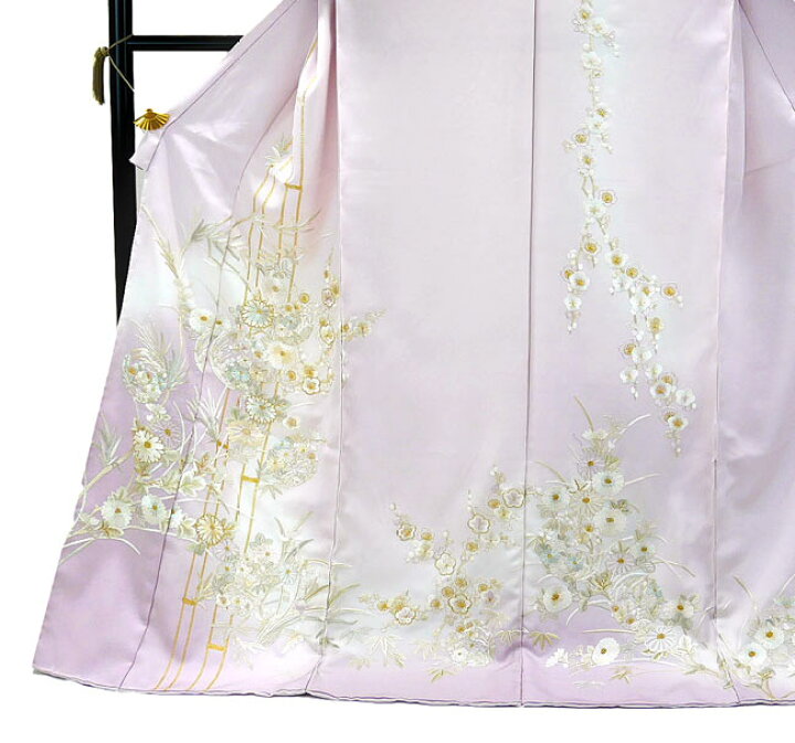 楽天市場】訪問着 仕立付き 手刺繍 正絹 h-982 尾峨佐染繍 藤色 ぼかし 