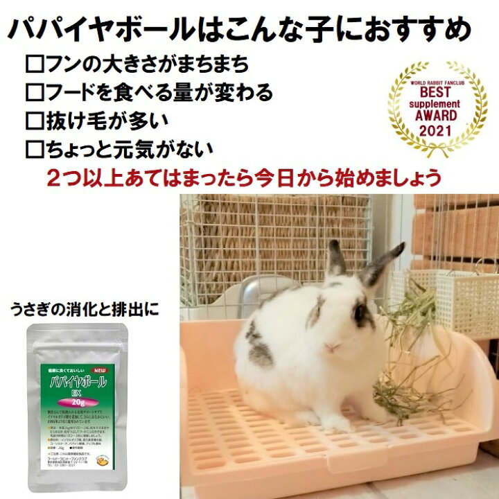 楽天市場 うさぎ長生き食 うさぎ 毛球ケア パパイヤボール1g 健康 食品 パパイヤ パパイン 酵素 毛玉 ヘアーボール 消化 促進 うっ滞 予防 サプリ 排出 胃腸ケア 動物病院 餌 エサ 便秘 不調 青パパイヤ フン詰まり うさぎファンクラブ 楽天市場 うさぎ長生き食 うさぎ 毛球ケア パパイヤボール1g 健康 食品 パパイヤ パパイン 酵素 毛玉 ヘアーボール 消化 促進 うっ滞 予防 サプリ 排出 胃腸ケア 動物病院 餌 エサ 便秘 不調 青パパイヤ フン詰まり うさぎファンクラブ