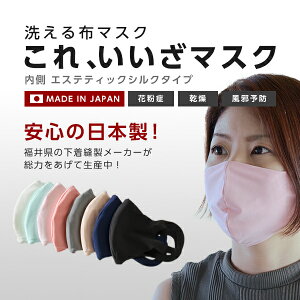【全品+最大P7倍!】\ご愛顧感謝デー限定/国産 これ、いいざマスク エステティックシルク シルクマスク 洗える シルク マスク ポケット付き 化粧汚れ 日本製 立体 布マスク 大人 子供 こ