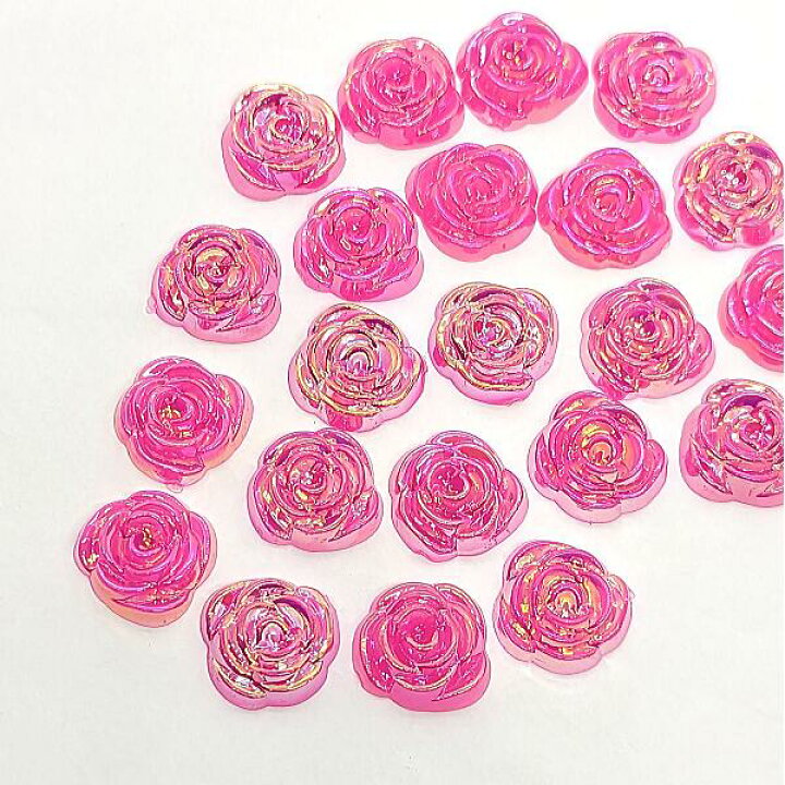 楽天市場】フラワーカボション 薔薇 約15mm 貼り付け デコパーツ 