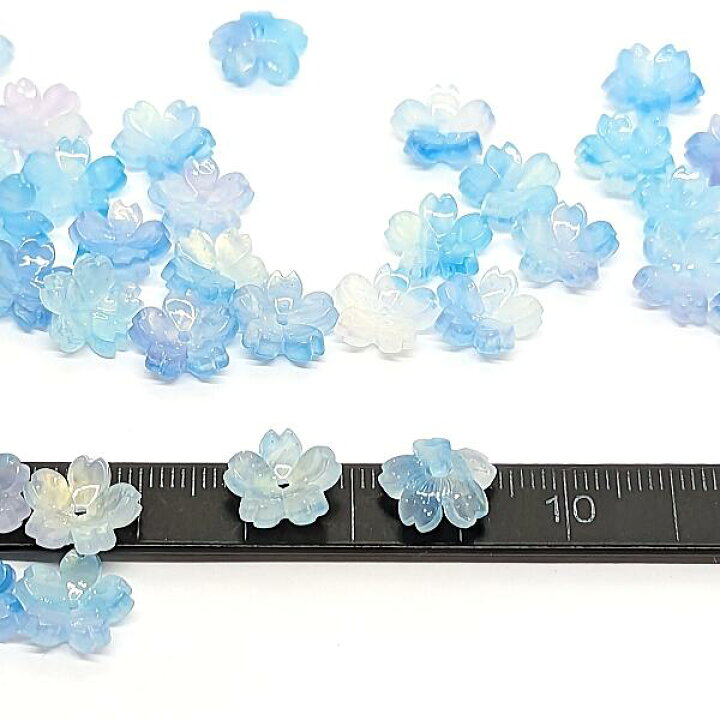 楽天市場】ビーズ 11mm 桜 フラワーパーツ 和風 5花びら 横穴ビーズ 