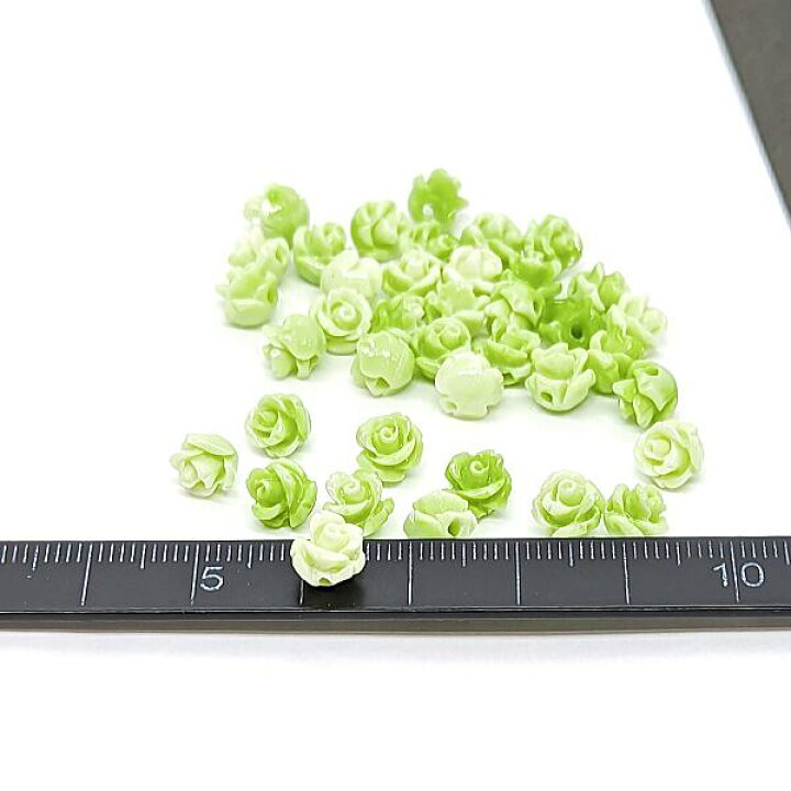 楽天市場】フラワービーズ 合成 珊瑚 薔薇 ローズ ビーズ 6mm〜7mm前後 