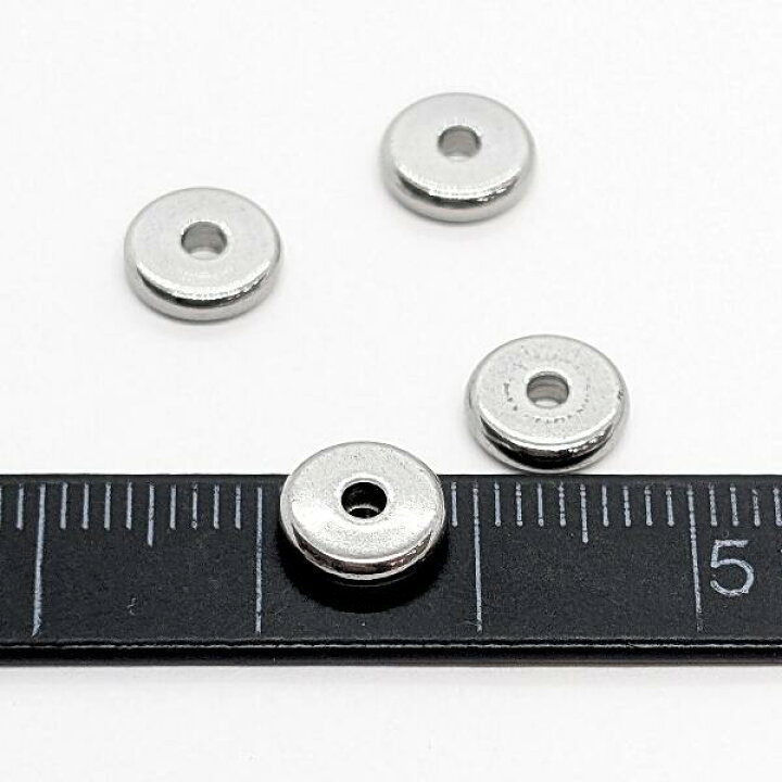 楽天市場】ビーズ ディスク 8mm 4個 ステンレス ロンデル ステンレス色 