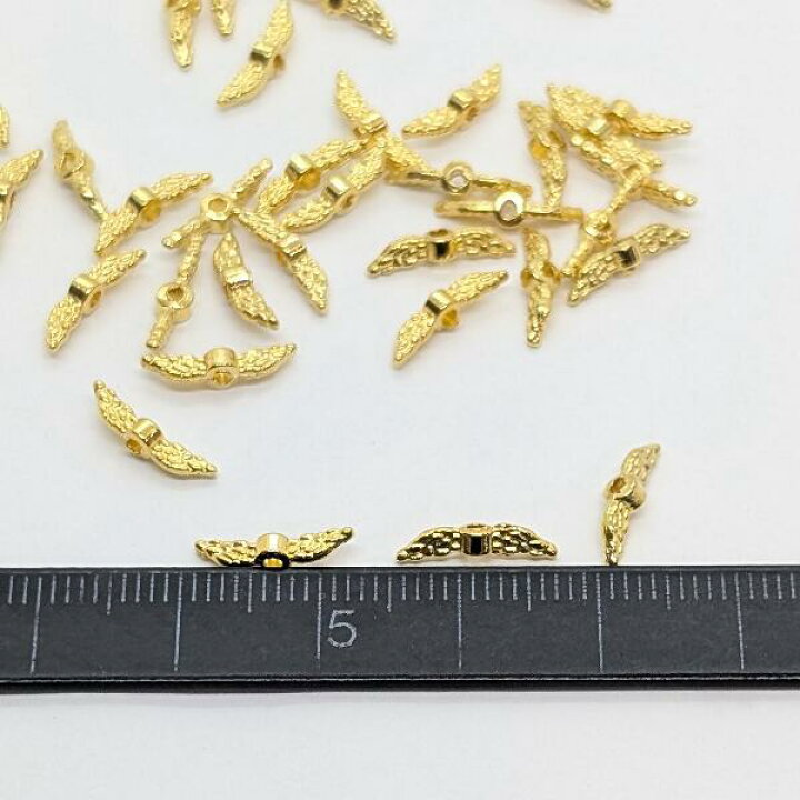 楽天市場】ビーズ 羽 エンジェル ウィング 約12×3mm 約30個 天使の羽 