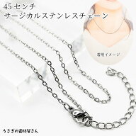 【最大2000円OFF】マラソン限定クーポン！チェーン 完成品 サージカルステンレス 45センチ リングチェー…