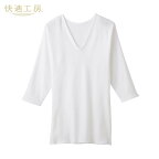 【送料無料】 グンゼ(GUNZE) レディース インナー【V型七分袖スリーマー】 (S/M/L/LL/3L) 2枚組 下着 婦人肌着 快適工房 綿100％ クーポン プレゼント ギフト 介護 入院 抗菌防臭、やわらかさ記憶加工 シニア 女性 ゆったり 着心地 ご年配 おばあちゃん