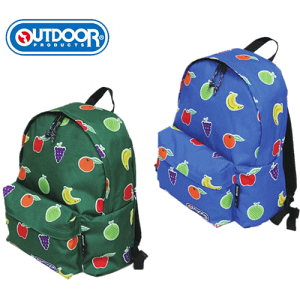 OUTDOOR PRODUCTS フルーツ柄 大人用リュックサック OLF-452 (グリーン/ブルー)アウトドアプロダクツ (送料無料 北海道、沖縄、離島は配送不可)