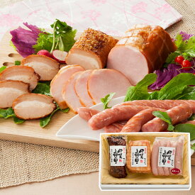 取り寄せグルメギフト肉三重伊賀上野の里つるし焼豚&ロースハム&ウインナー詰合せ3種入