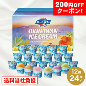200円OFFクーポン お中元 ギフト 2025 沖縄 ブルーシールアイス 12種24個入 御中元 夏ギフト アイス アイスクリーム