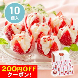 200円OFFクーポン お中元 ギフト 2025 博多あまおう 花いちごのアイス 10個入 御中元 夏ギフト アイス アイスクリーム