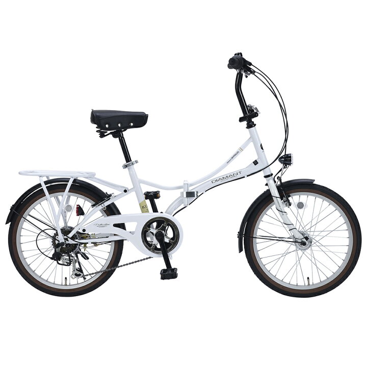 楽天市場】折畳自転車20・6段ギア LEDオートライト MF204 KURVE パール 