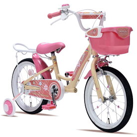 子供用自転車16 補助輪付 女の子用 MD-12 4色 ラベンダー/アプリコット/ピンク/ブラック こども 自転車 キッズバイク 16インチ かわいい