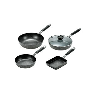 4点セット フライパン26cm ガラス蓋付 フライパン20cm 玉子焼13×18cm いため鍋28cm ネオストーンプレミアム キッチン用品 横YH