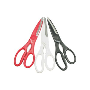 ハサミ キッチンプラ KSP-220 10本入 カラー選択 錆防止 耐熱ハンドル ふた開け機能付き 抗菌ハンドル 切り逃し防止 セレーション 工作 Silky シルキー 北SH