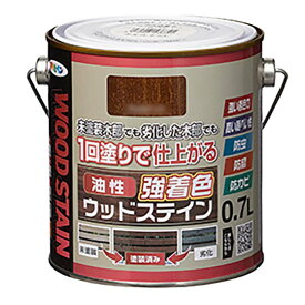 油性塗料 油性強着色ウッドステイン 0.7L 油性 木部 屋外 防カビ 防虫 防腐 ステイン 塗料 塗装 アサヒペン 福KD