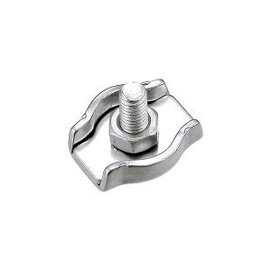 ワイヤー用金具 板型ワイヤークリップ シングル 使用ワイヤー径 5mm AK7413 ステンレス SUS 浅野金属工業 アMD