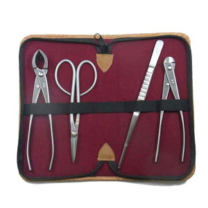 盆栽道具 ステンレス 4点セット 173S 盆栽鋏 又枝切 針金切 ピンセット 盆栽 園芸 鉢植え ガーデニング お手入れ BONSAI 日本製 兼進刃物製作所 代引不可