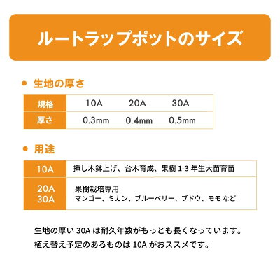 【楽天市場】ルートラップ ポット 30A 直径 47cm × 高さ 40cm 容量 65L 不織布 ポット ルートラップポット 根域制限 防根