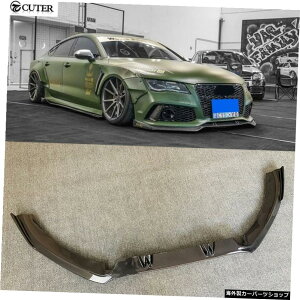 AEfBA7S7ԑ̃LbgpA7RS7X^CJ[{t@Co[tgop[bvXvb^[12-17 A7 RS7 Style Carbon Fiber Front Bumper Lip Splitter for Audi A7 S7 Car Body Kit 12-17