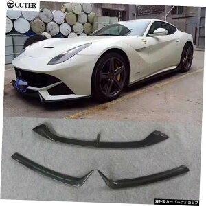 �t�F���[��F12�ԑ̃L�b�g2013�pF12RZ�X�^�C���J�[�{���t�@�C�o�[�t�����g�o���p�[���b�v�X�v���b�^�[ F12 RZ Style Carbon Fiber Front Bumper Lip Splitter for Ferrari F12 Car Body Kit 2013�y���s�A���i�z