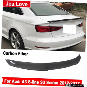 VX^CJ[{t@Co[AgNEBOX|C[ԑ̉LbgAEfBA3SCS3Z_2012-2017 V Style Carbon Fiber Rear Trunk Wing Spoiler Car Body Modification Kit For Audi A3 S-line S3 Sedan 2012-2