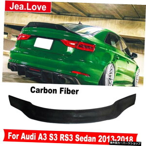 R�X�^�C�����A���J�[�{���t�@�C�o�[���A�g�����N�X�|�C���[�E�B���O�ԑ̉����e�[���f�R���[�V�����A�E�f�BA3S3RS3�Z�_��2013-2018 R-Style Real Carbon Fiber Rear Trunk Spoiler Wing Car Body Modification Tail Decor