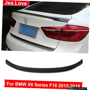BMWX6V[YF162015-2018 P Style Real Carbon Fiber Car Rear Spoiler Forging Technology Trunk Wing Tail Decoration For BMW X6 Series F16 2015-2018