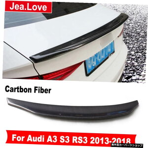 AEfBA3S3RS3 2013-2018J[X^CO^[jOfBtBP[VpAJ[{t@Co[AECO[tgNX|C[ Real Carbon Fiber Rear Wing Roof Trunk Spoiler For Audi A3 S3 RS