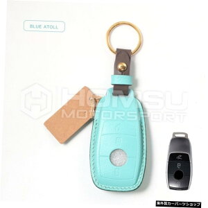 yBLUEATOLLz}[ZfXxcpvDU[L[P[X}[ZfXxcpvvL[P[XES}CobnSNX yBLUE ATOLLzCowhide Hand-Stitched Leather Key Case For mer cedes benz Goatskin Cowhide Ke