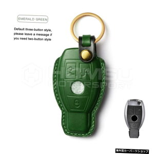 【EMERALDGREEN】メルセデスベンツ用牛革手縫いレザーキーケースNZ用牛革牛革キーケースCESGLAGLC GLE GLS SLCクラス 【EMERALD GREEN】Cowhide Hand-Stitched Leather Key Case For mer cedes be nz Goatskin Cowhide Key Case For b