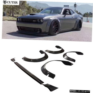 `W[ChJ[{fBLbgJ[zC[ACuE_bW`W[17uppAX|C[EBO For Challenger Wide Car Body Kit Car Wheel Eyebrows Rear Spoiler Wings for Dodge Challenger 17up