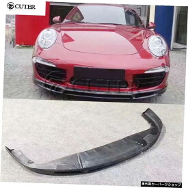 911 991.1991.2ポルシェ911カレラ991Gt313-16用カーボンファイバーフロントリップスポイラーフロントバンパーディフューザースプリッター 911 991.1 991.2 Carbon Fiber Front Lip Spoiler Front Bumper Diffuser Splitter for Porsche 911 Carrera 991 Gt3 13-16