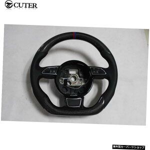 AEfBA5S512-16 A5 S5 Style Black Carbon Fiber Modified Car Steering Wheel Steering Rudder with Shift Paddle for Audi A5 S5 12-16