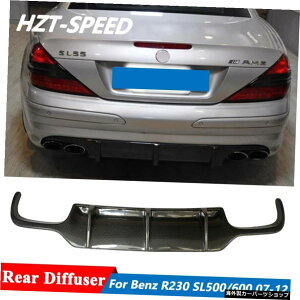 ZfXxcR230SL500SL600ԑ̃Lbg2007-2012 Carbon Fiber Back Rear Bumper Lip Diffuser For Mercedes-Benz R230 SL500 SL600 Car Body Kit 2007-2012