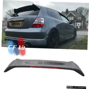 z_VrbN2001-2005EP3AgNbvEBOJ[X^COpLEDtCFLbgJ[{t@Co[X|C[ CF Kit Carbon Fiber Spoiler With LED For Honda CIVIC 2001-2005 EP3 Rear Trunk Lip Wing Car Sty