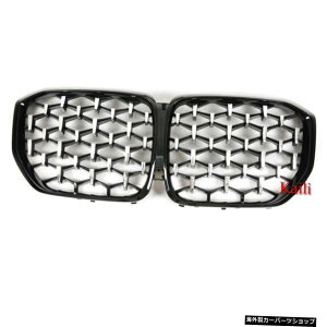 yƋzX5G05OptgLhj[Otgop[OJ[X^CO yblack and silverzA pair Front Kidney Grille For X5 G05 Grille Front Bumper Grill Car Styling