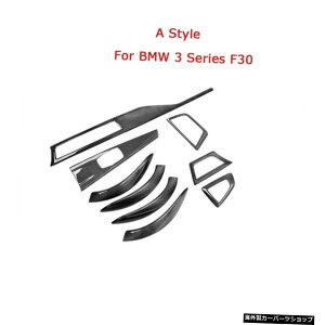 yF30̃X^CzhCJ[{t@Co[J[_bV{[hgACGAxgXebJ[BMW3V[YGTF342016-19 F302013-15 yA Style For F30zDry Carbon Fiber Car Dashboard Trim AC Air Vent Stickers Door Handl