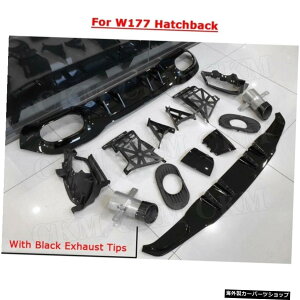 ynb`obNpubNzPPubNAop[bvfBt[U[Xvb^[AZfXxcANXW177 A180 A200 A250 A35 2019 2020 yBlack For HatchbackzPP Black Rear Bumper Lip Diffuser Splitte