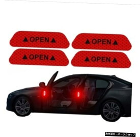 【4PCSレッド】4PCS/セットカードアステッカーユニバーサル安全警告マークOPEN自動車用高反射テープエクステリアバイクヘルメット 【4PCS Red】4PCS/Set Car Door Stickers Universal Safety Warning Mark OPEN High Reflective Tape For Auto Accessories Exterior Bike He