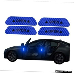 y4PCSu[z4PCS/ZbgJ[hAXebJ[jo[TSx}[NOPENԗp˃e[vGNXeAoCNwbg y4PCS Bluez4PCS/Set Car Door Stickers Universal Safety Warning Mark OPEN Hig