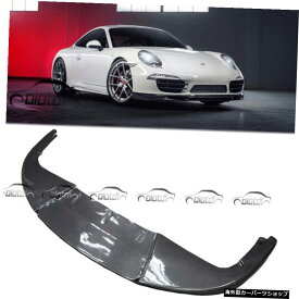 カーボンファイバーフロントバンパーリップスポイラーチンポルシェ911カレラ991991.12012-2015 Carbon Fiber Front Bumper Lip Spoiler Chin For Porsche 911 Carrera 991 991.1 2012-2015