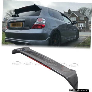 z_VrbN2001-2005EP3pJ[{t@Co[AgNEBO[tX|C[bvu[cLEDCgt Carbon Fiber Rear Trunk Wing Roof Spoiler Lip Boot W/ LED Light for Honda CIVIC 2001-2005 EP3