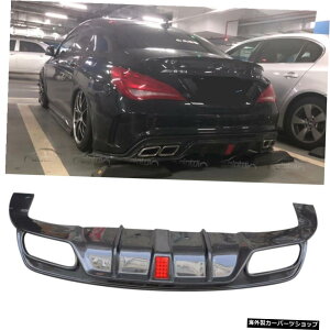 ZfXxcCLANXW117CLA250CLA45 2013-2018 Carbon Fiber Rear Bumper Lip Diffuser w/ LED Light Fits For Mercedes Benz CLA Class W117 CLA250 CLA45 2013 - 2018