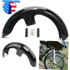 Front Fender 21 �n�[���[�c�[�����O���[�hglibe�J�X�^���o�b�K�[�̂��߂̃z�C�[�����b�v�t�����g�t�F���_�[�X�`�[�� 21 Wheel Wrap Front Fender Steel For Harley Touring Road Glibe Custom Bagger US�y���s�A���i�z