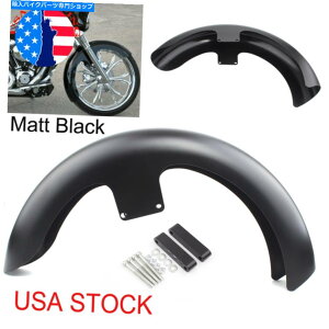 Front Fender マットブラックカスタム21 "ハーレーバッガーツーリンググライドのためのフロントフェンダーの周りを包む Matt Black Custom 21" Wrap Around Front Fender For Harley Bagger Touring Glide