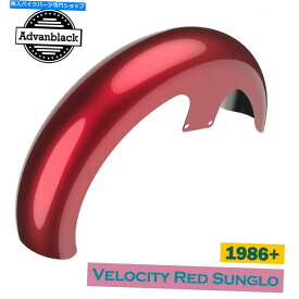 Front Fender ベロシティレッドサングル21 "ラッパーハガフロントフェンダーフィットハーレー86+ Velocity Red Sunglo 21" Reveal Wrapper Hugger Front Fender Fits Harley 86+