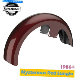 Front Fender Mysterious Red Sunglo 21 "ラッパーハガフロップフェンダー86+ Mysterious Red Sunglo 21" Reveal Wrapper Hugger Front Fender For Harley 86+