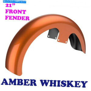 Front Fender Ao[ECXL[21 "bp[nKtgtF_[tBbg86-20n[[c[O Amber Whiskey 21" Reveal Wrapper Hugger Front Fender Fit 86-20 Harley Touring
