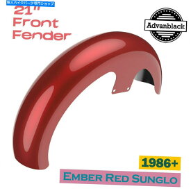 Front Fender Ember Red Sunglo 21 "ラッパーハガフロントフェンダー1986+ Ember Red Sunglo 21" Reveal Wrapper Hugger Front Fender For Harley Touring 1986+