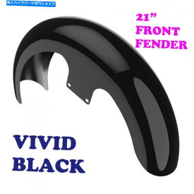 Front Fender Vivid Black 21 "ラッパーハガフロントフェンダーフィット86-20ハーレーフランツーリング Vivid Black 21" Reveal Wrapper Hugger Front Fender Fit 86-20 Harley FLH Touring